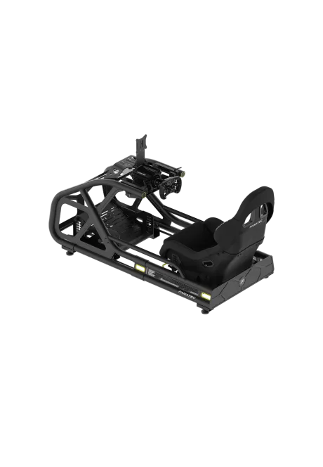 Fanatec ClubSport GT Cockpit Black rear left side view with additional accessories