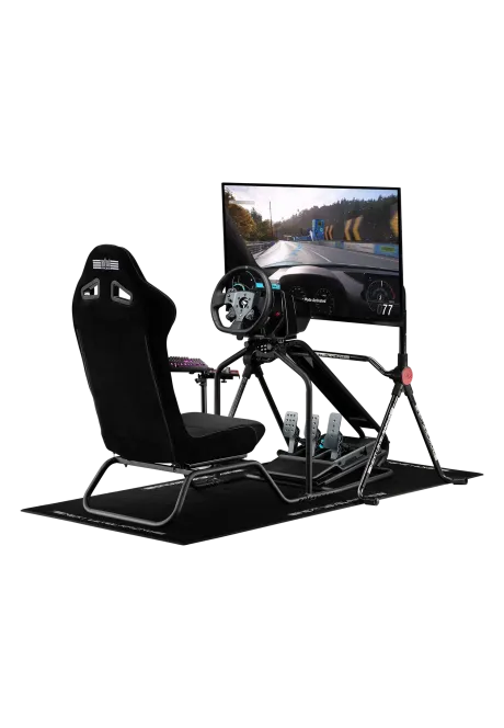 Next Level Racing RC Essential widok od tyłu z przykładowym setupem