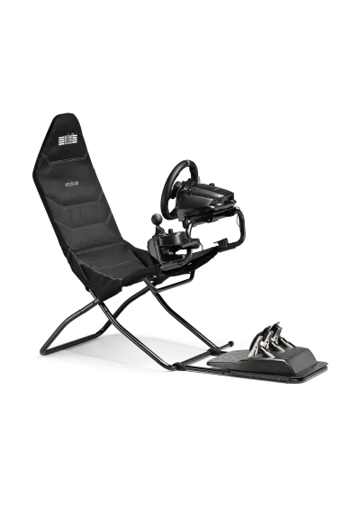 Next Level Racing GTLITE AIR widok od przodu z prawej z akcesoriami
