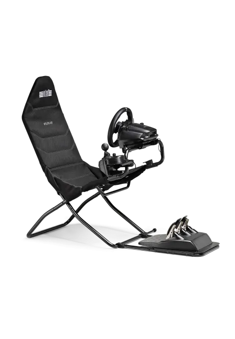 Next Level Racing GTLITE AIR widok od przodu z prawej z akcesoriami
