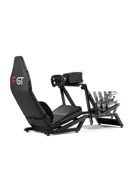 Next Level Racing F-GT Kokpit widok od tyłu z prawej z akcesoriami