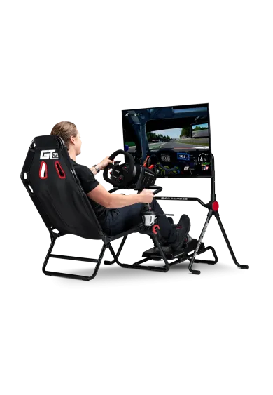 Next Level Racing Lite Stojak Na Monitor widok na przykładowe użycie ze stelażem