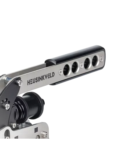 Heusinkveld Hamulec Ręczny w pozycji bocznej zbliżenie na mechanizm i uchwyt