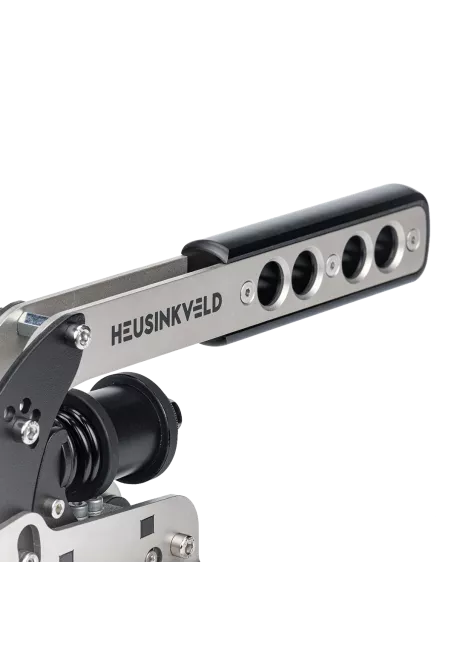 Heusinkveld Hamulec Ręczny w pozycji bocznej zbliżenie na mechanizm i uchwyt