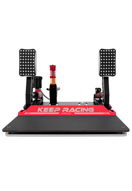 simline.euSimagic P2000 - L200RFSimagicSimagic P2000 L200RF is a 2-pedal sim racing set (throttle + brake) with a powerful 200 kg Load Cell brake and hydraulic design. No clutch – perfect for iRacing and GT racers. Fully compatible with Alpha Mini, Alpha, and Alpha U.
The carbon fiber heel plate P-C200, heel stop P-F268 and haptic motor P-HPR are not included with the Simagic P2000 pedals – they must be purchased separately.