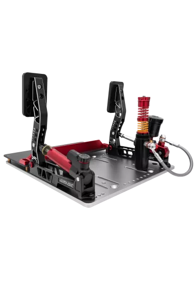 simline.euSimagic P2000 - L200RFSimagicSimagic P2000 L200RF is a 2-pedal sim racing set (throttle + brake) with a powerful 200 kg Load Cell brake and hydraulic design. No clutch – perfect for iRacing and GT racers. Fully compatible with Alpha Mini, Alpha, and Alpha U.
The carbon fiber heel plate P-C200, heel stop P-F268 and haptic motor P-HPR are not included with the Simagic P2000 pedals – they must be purchased separately.