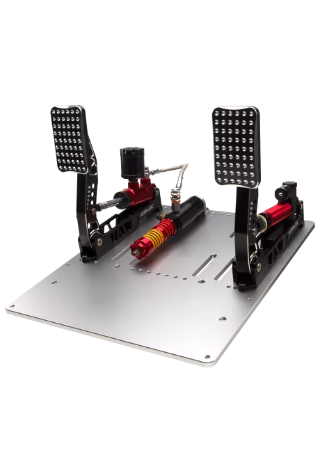 simline.euSimagic P2000 - L200RFSimagicSimagic P2000 L200RF is a 2-pedal sim racing set (throttle + brake) with a powerful 200 kg Load Cell brake and hydraulic design. No clutch – perfect for iRacing and GT racers. Fully compatible with Alpha Mini, Alpha, and Alpha U.
The carbon fiber heel plate P-C200, heel stop P-F268 and haptic motor P-HPR are not included with the Simagic P2000 pedals – they must be purchased separately.