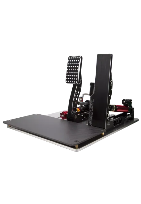 simline.euSimagic P2000 - L200RFSimagicSimagic P2000 L200RF is a 2-pedal sim racing set (throttle + brake) with a powerful 200 kg Load Cell brake and hydraulic design. No clutch – perfect for iRacing and GT racers. Fully compatible with Alpha Mini, Alpha, and Alpha U.
The carbon fiber heel plate P-C200, heel stop P-F268 and haptic motor P-HPR are not included with the Simagic P2000 pedals – they must be purchased separately.