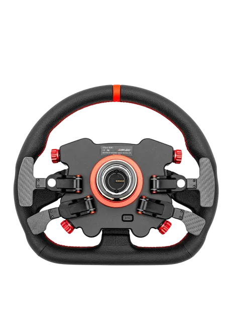 simline.euSimagic GT Pro Hub(K) D-Shape LeatherSimagicSimagic GT Pro Hub(K) D-Shape Leather to kompletna kierownica GT z obszytą skórą obręczą D-Shape o średnicy 325 mm. Karbonowy front huba, aluminiowa obudowa CNC, 8 przycisków RGB, rozbudowany zestaw pokręteł, łopatki zmiany biegów i podwójne sprzęgło tworzą wygodny układ do jazdy torowej. QR50 znajduje się w zestawie, a kierownica współpracuje z bazami Simagic Alpha i Alpha EVO.