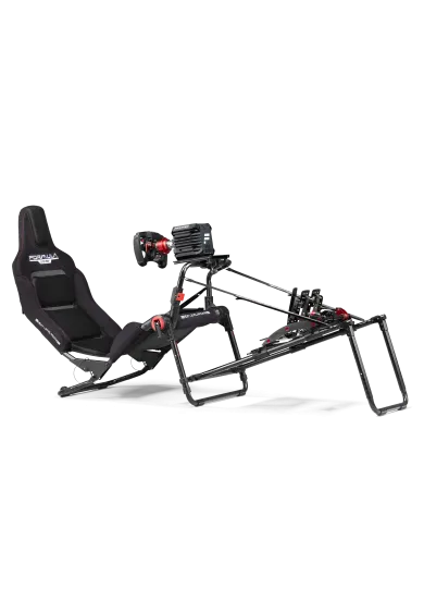 Next Level Racing Formula Lite Pro konfiguracja z dodatkowymi akcesoriami, widok od przodu