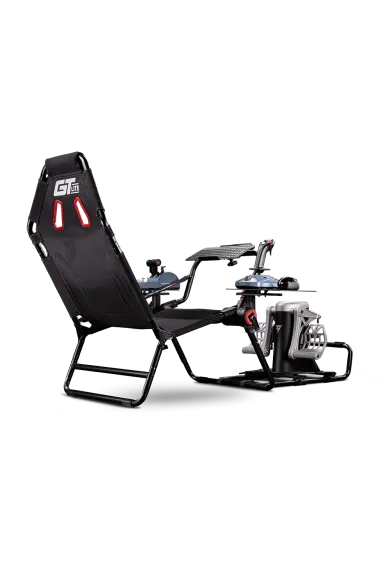 Next Level Racing Kokpit GT-Lite widok od tyłu z prawej w przykładowej konfiguracji symulatorów lotniczych