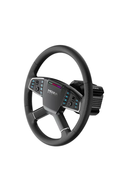 Moza R5 PRO Truck Bundle front view steering wheel and wheelbase