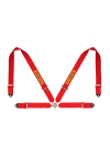 Sabelt 4P Seatbelts wariant czerwony widok od przodu