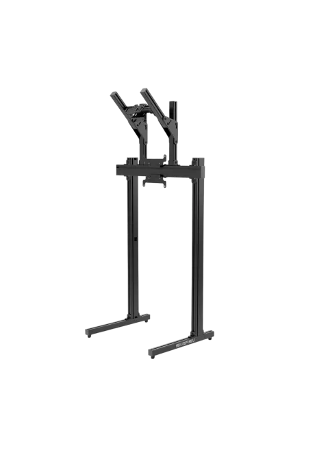 Simgasm Apex Dual Monitor Stand black front side right view