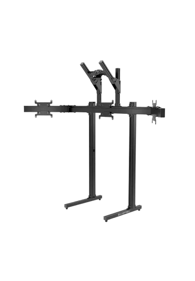 Simgasm Apex Quad Monitor Stand black front right side view