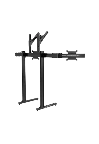 Simgasm Apex Quad Monitor Stand black rear left side view