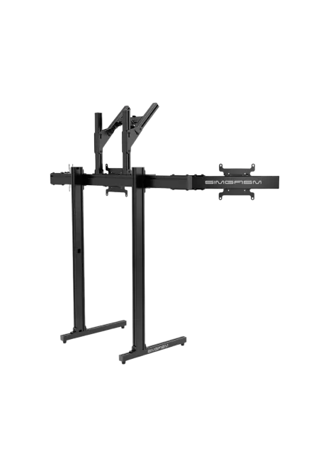 Simgasm Apex Quad Monitor Stand black rear left side view