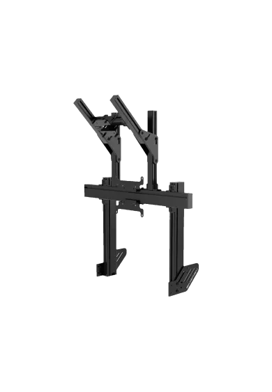 Simgasm Apex Integrated Dual Monitor Stand black front right side view