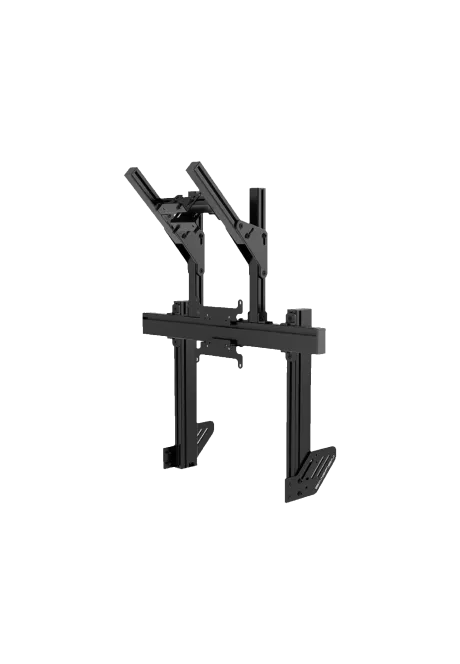Simgasm Apex Integrated Dual Monitor Stand black front right side view