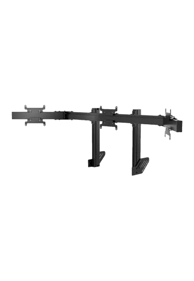Simgasm Apex Integrated Triple Monitor Stand black front right side view