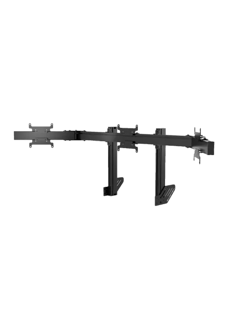 Simgasm Apex Integrated Triple Monitor Stand black front right side view