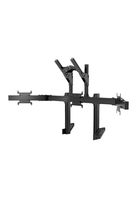 Simgasm Apex Integrated Quad Monitor Stand black front view right side