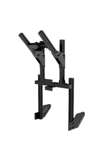 Simgasm Core Integrated Dual Monitor Stand black front right side view