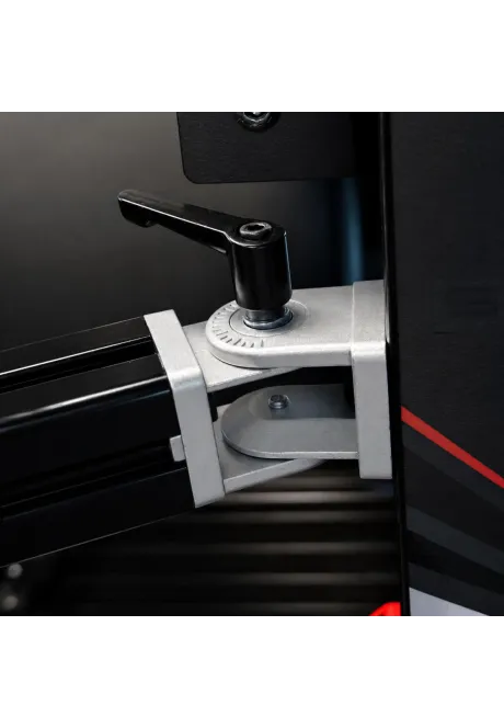 SimXPro Keyboard Tray with Regulation hinge lever view