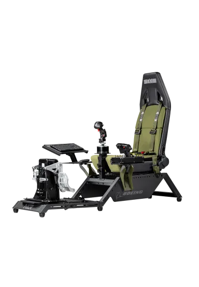Next Level Racing Cockpit Boeing Flight Simulator Military front view right side with hotas