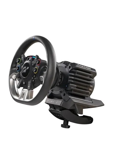 Fanatec Gran Turismo DD PRO wheel and wheelbase view